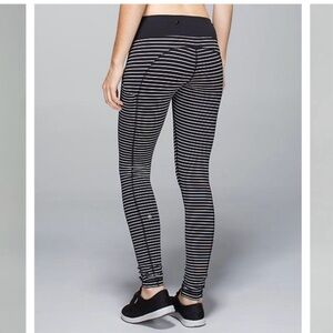 Lululemon Speed Tight Parallel Stripe Black & White Women’s 4 Legging Activewear